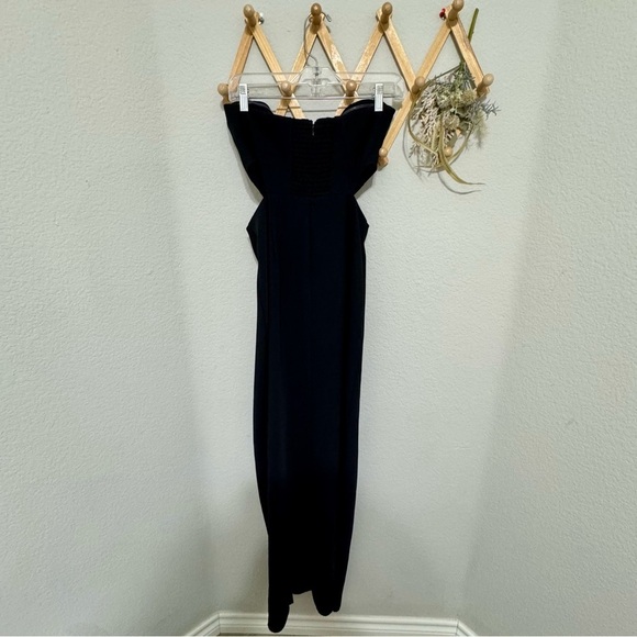 Amanda Uprichard Black Strapless Kloss Cutout Slit Gala Party Gown Maxi Dress S - Picture 6 of 9